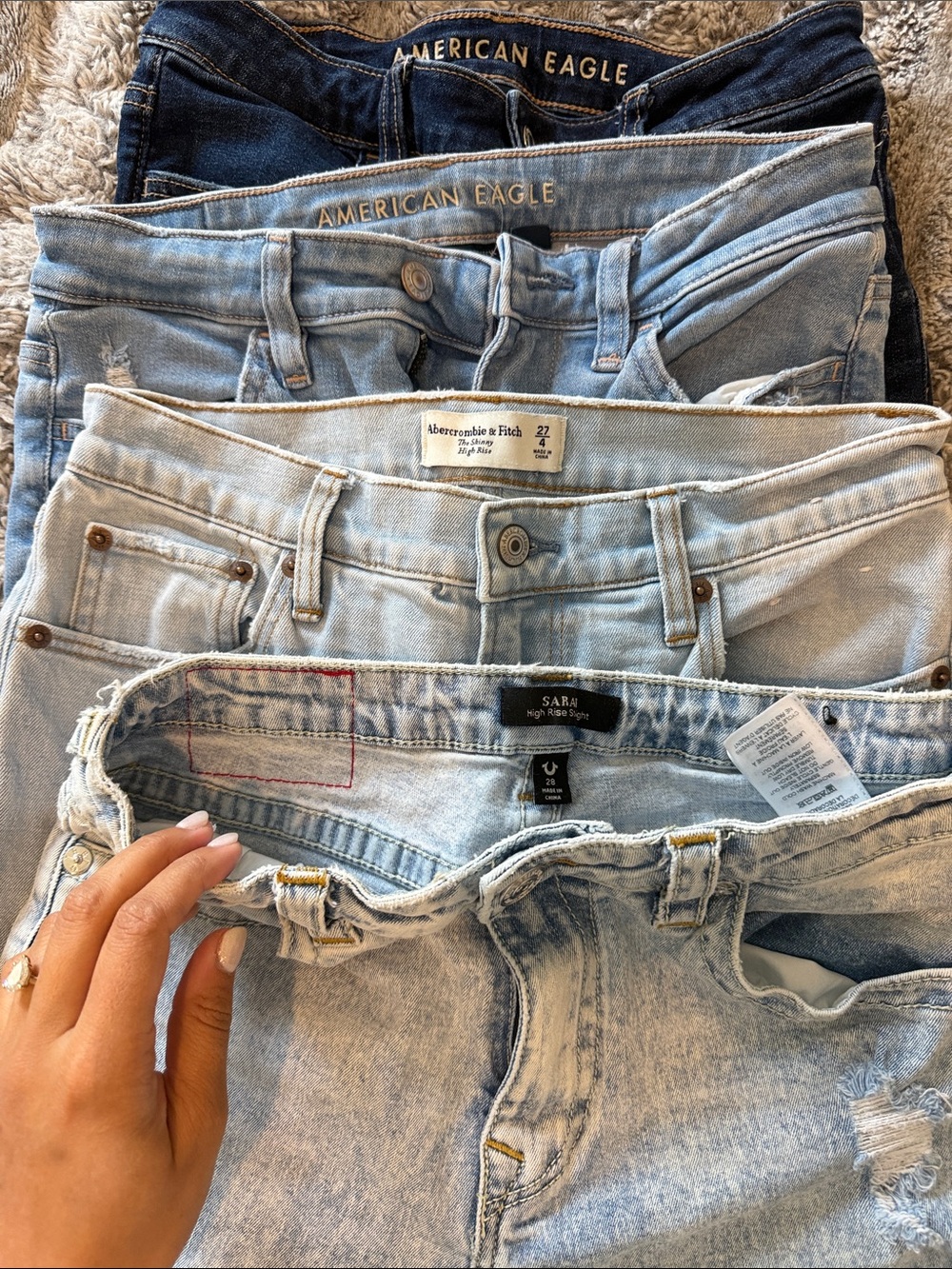 True Religion, Abercrombie, American Eagle
